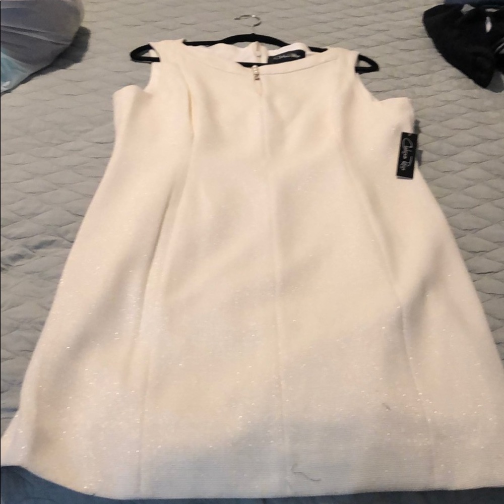 White/gold dress